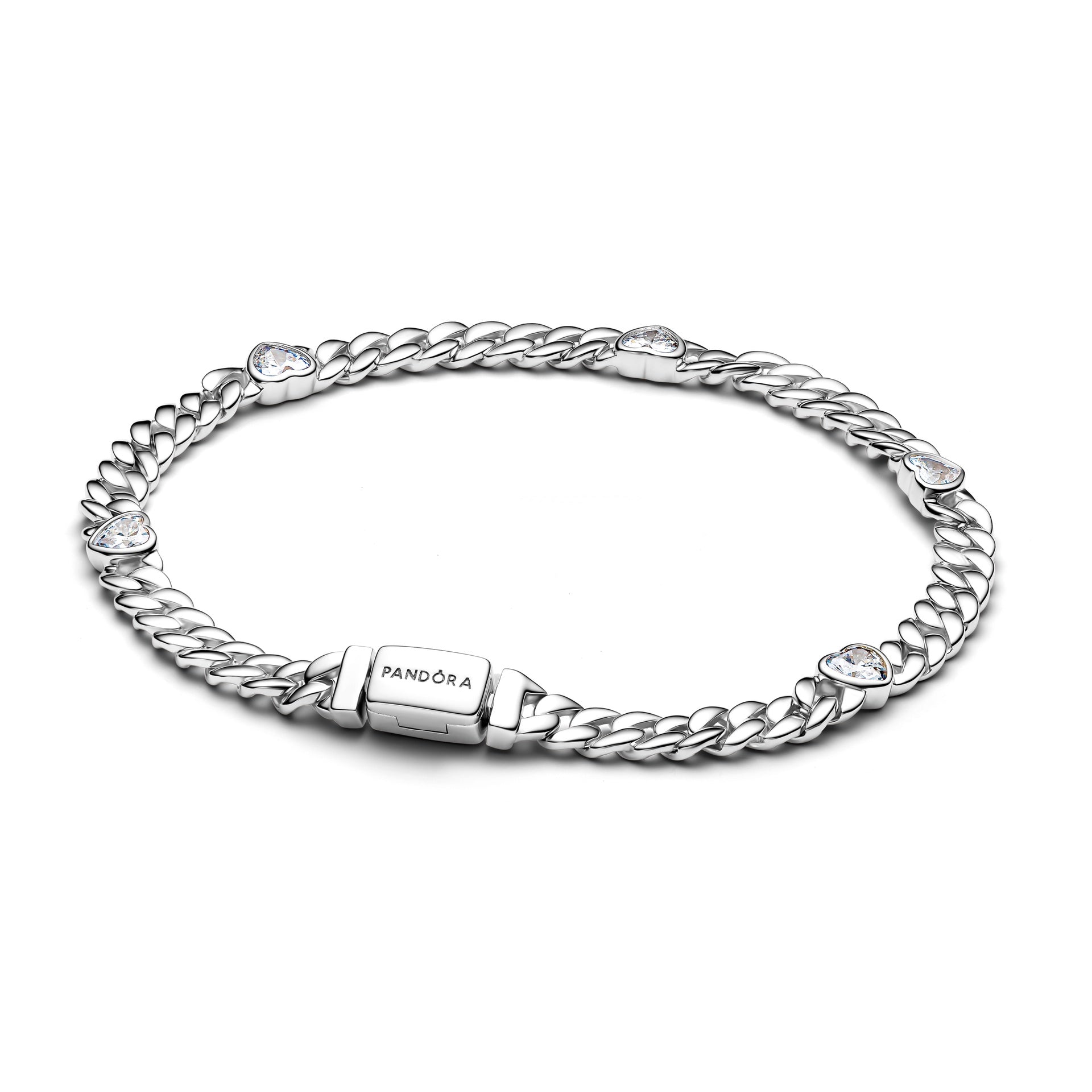 Pandora Heart Cuban Chain Bracelet – Elegant Gift Jewelry Set