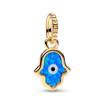 Opalescent Blue Hamsa Hand Dangle Charm – Elegant Gift Jewelry Set