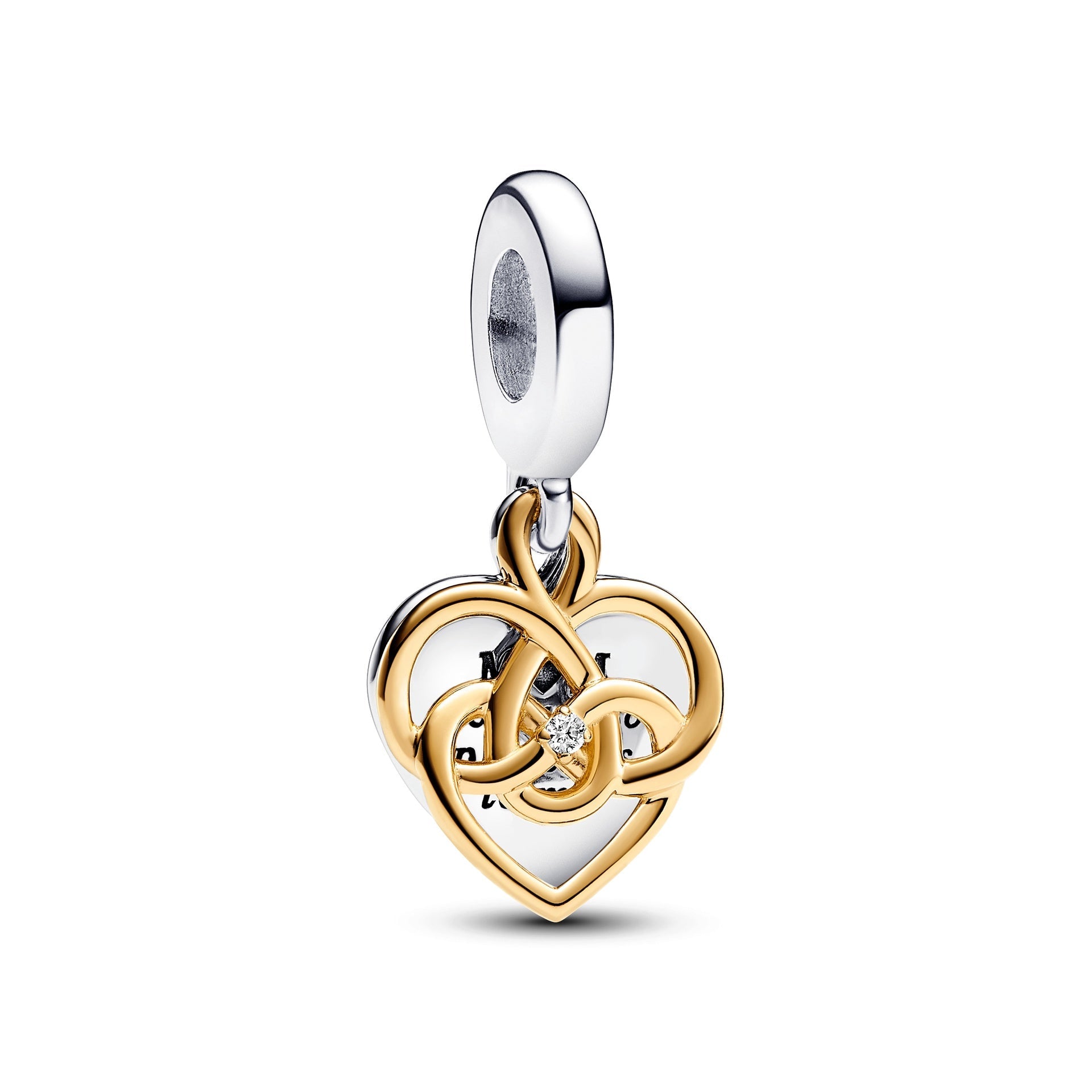 Pandora Lab-grown Diamond Engravable Mom Double Dangle Charm – Elegant Gift Jewelry Set