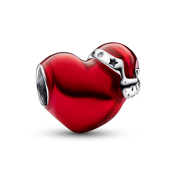 Pandora Metallic Red Christmas Heart Charm – Elegant Gift Jewelry Set