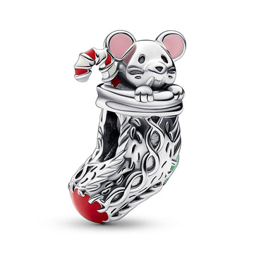 Pandora Festive Mouse & Stocking Charm – Elegant Gift Jewelry Set
