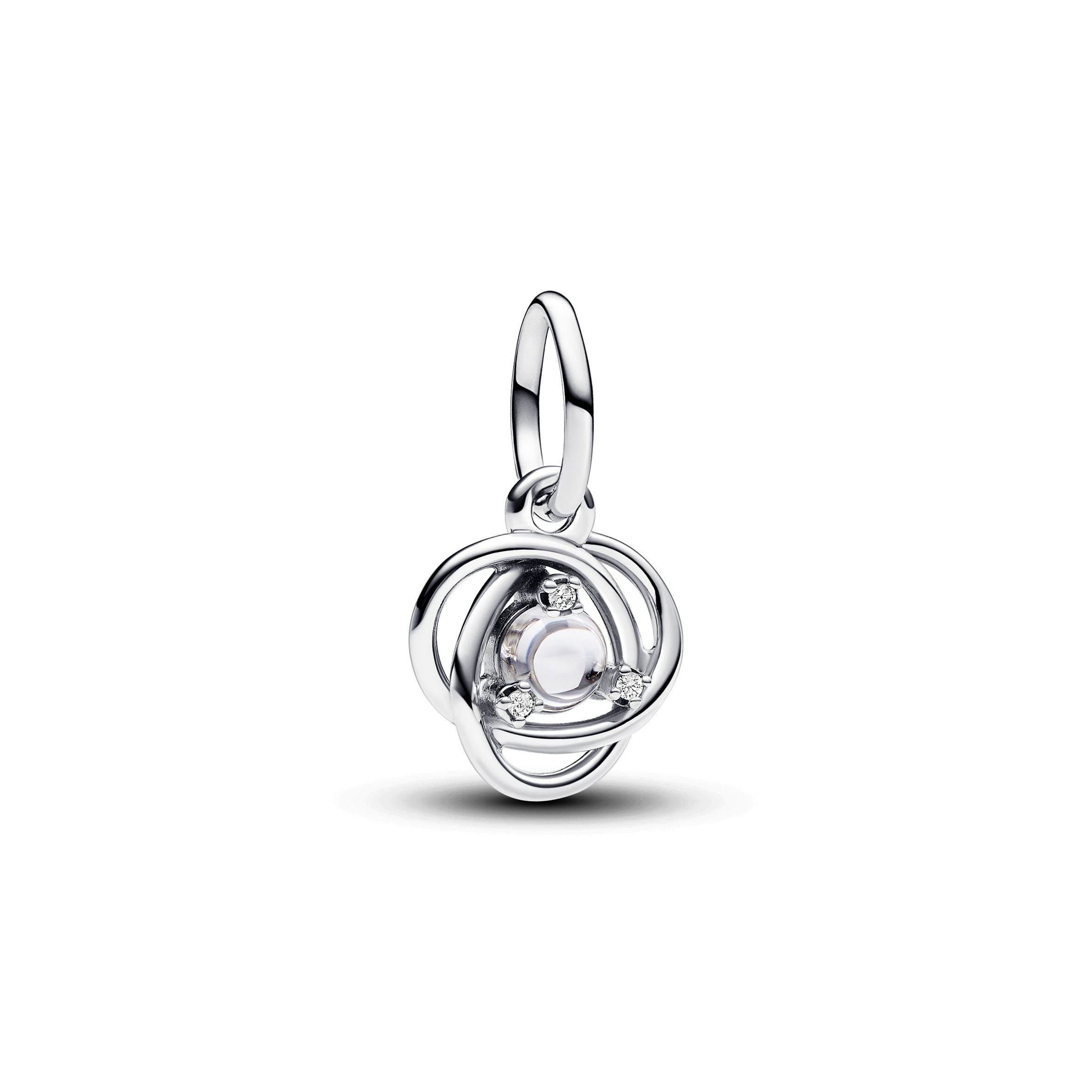 April - Clear Eternity Circle Dangle Charm – Elegant Gift Jewelry Set