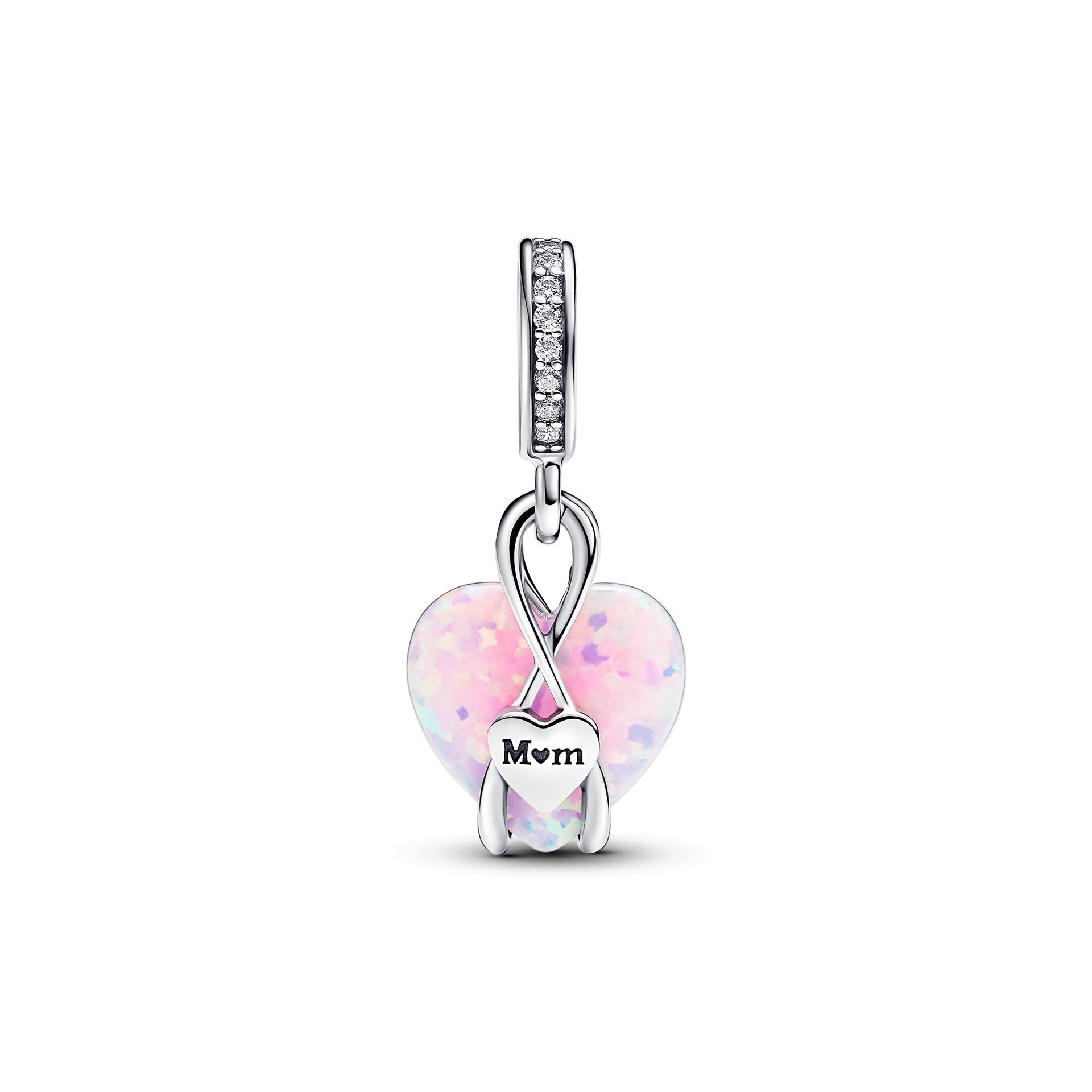 Pandora Mom Opalescent Heart Dangle Charm – Elegant Gift Jewelry Set