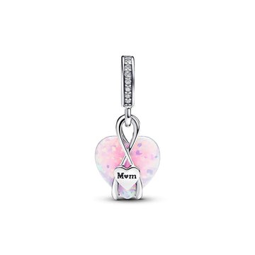 Pandora Mom Opalescent Heart Dangle Charm – Elegant Gift Jewelry Set
