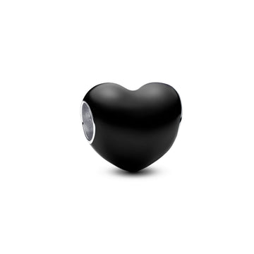 Pandora Metallic Black Heart Charm – Elegant Gift Jewelry Set