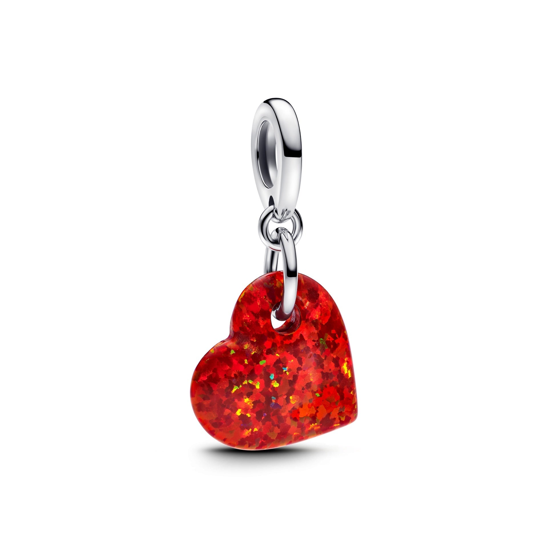Pandora Opalescent Red Heart Dangle Charm – Elegant Gift Jewelry Set
