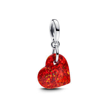 Pandora Opalescent Red Heart Dangle Charm – Elegant Gift Jewelry Set
