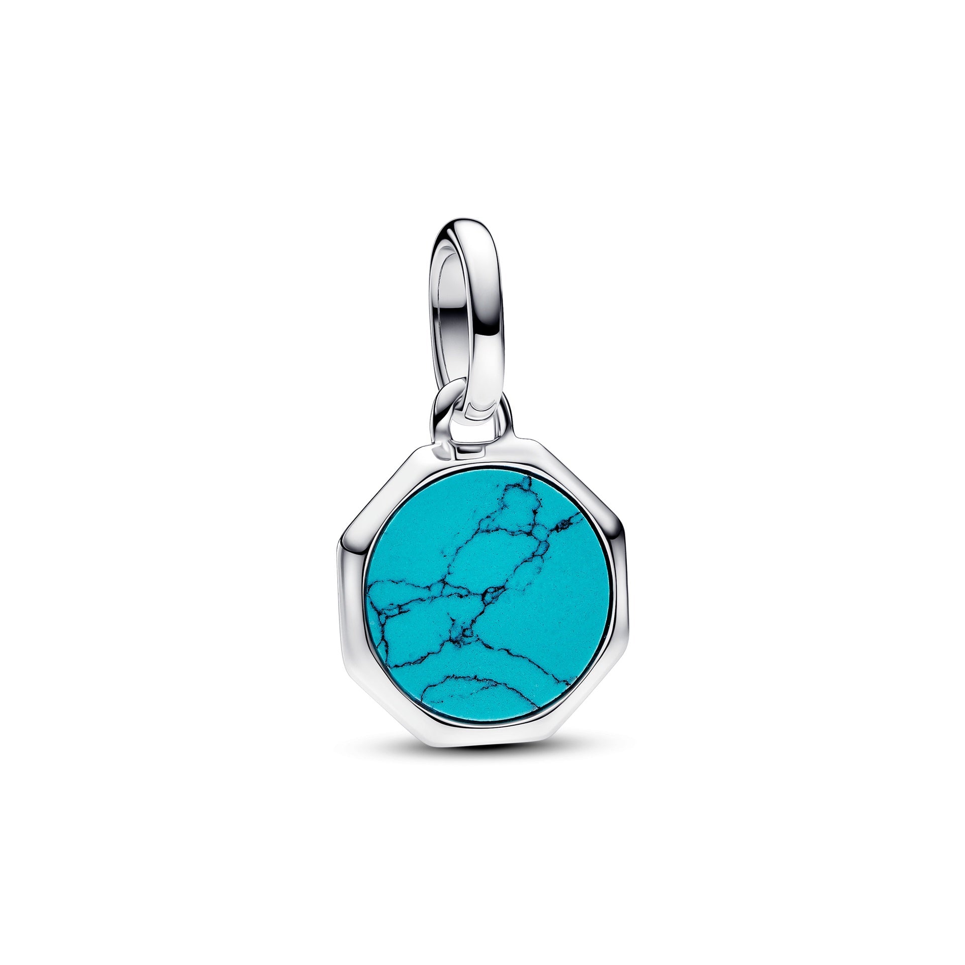 Pandora Turquoise Blue Engravable Mini Medallion Charm – Elegant Gift Jewelry Set