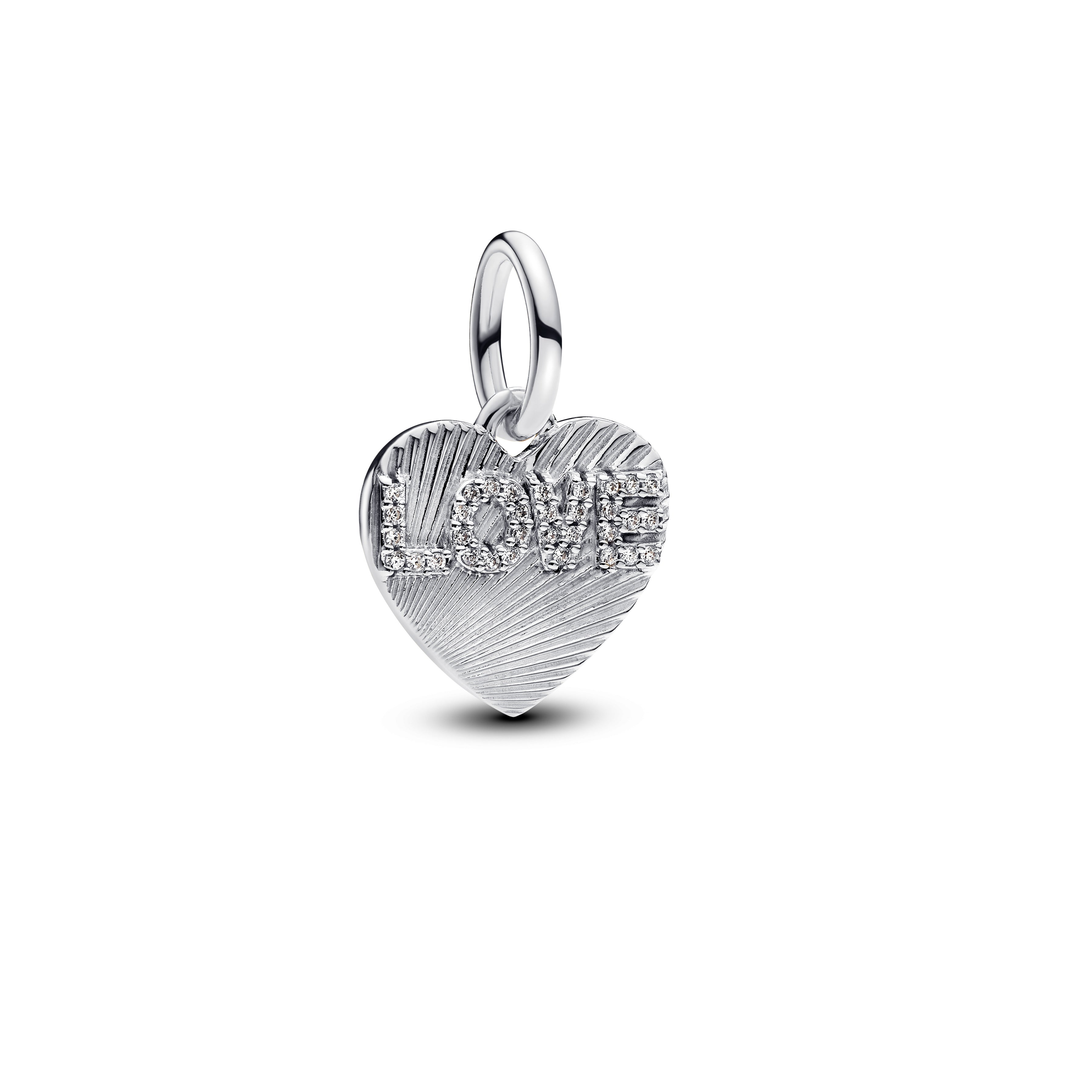 Pandora Engravable Love Heart Dangle Charm – Elegant Gift Jewelry Set