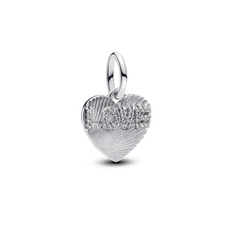 Pandora Engravable Love Heart Dangle Charm – Elegant Gift Jewelry Set