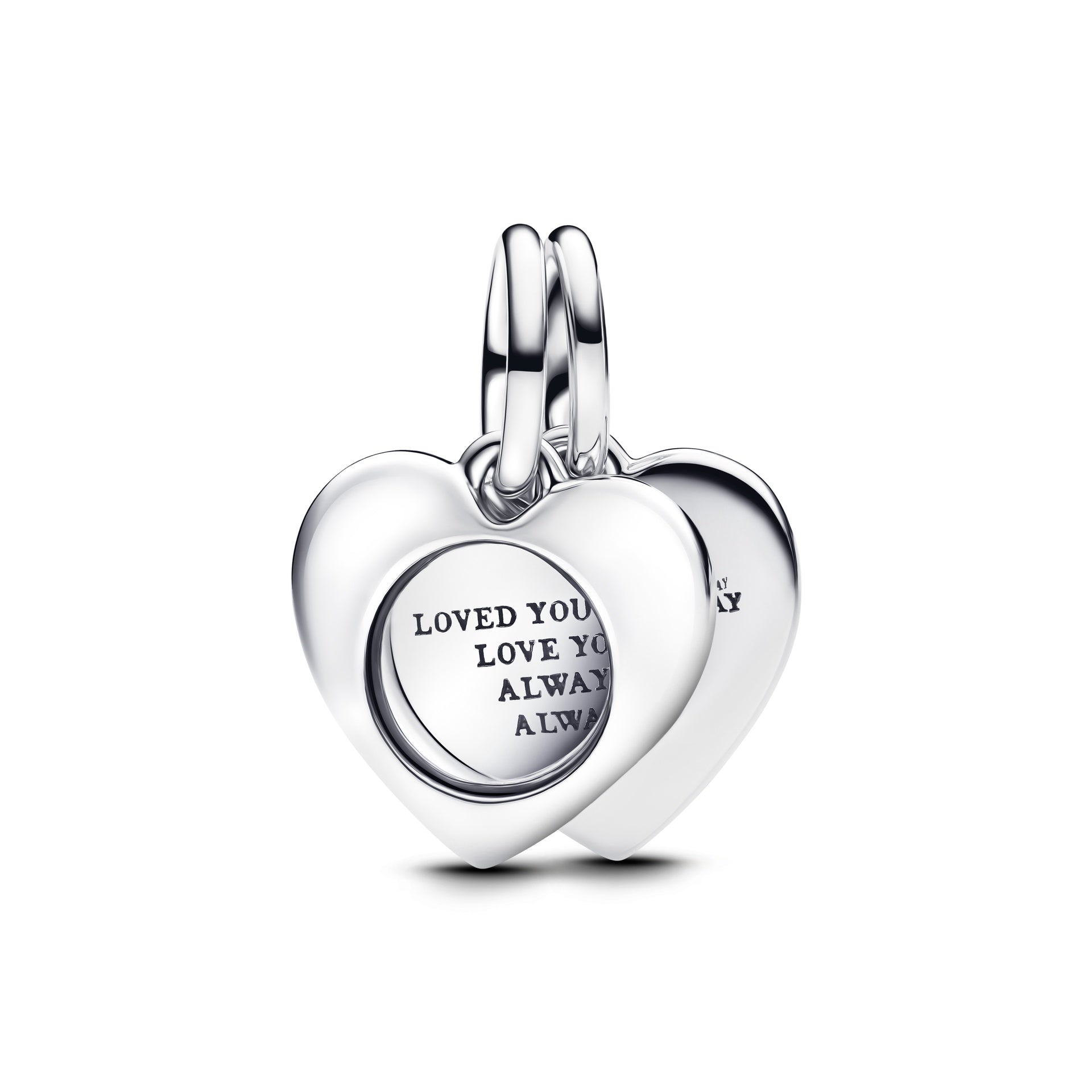 Pandora Engravable Heart Magnifying Glass Double Dangle Charm – Elegant Gift Jewelry Set