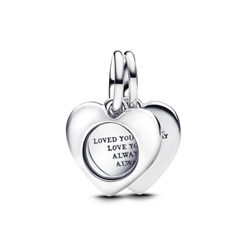 Pandora Engravable Heart Magnifying Glass Double Dangle Charm – Elegant Gift Jewelry Set
