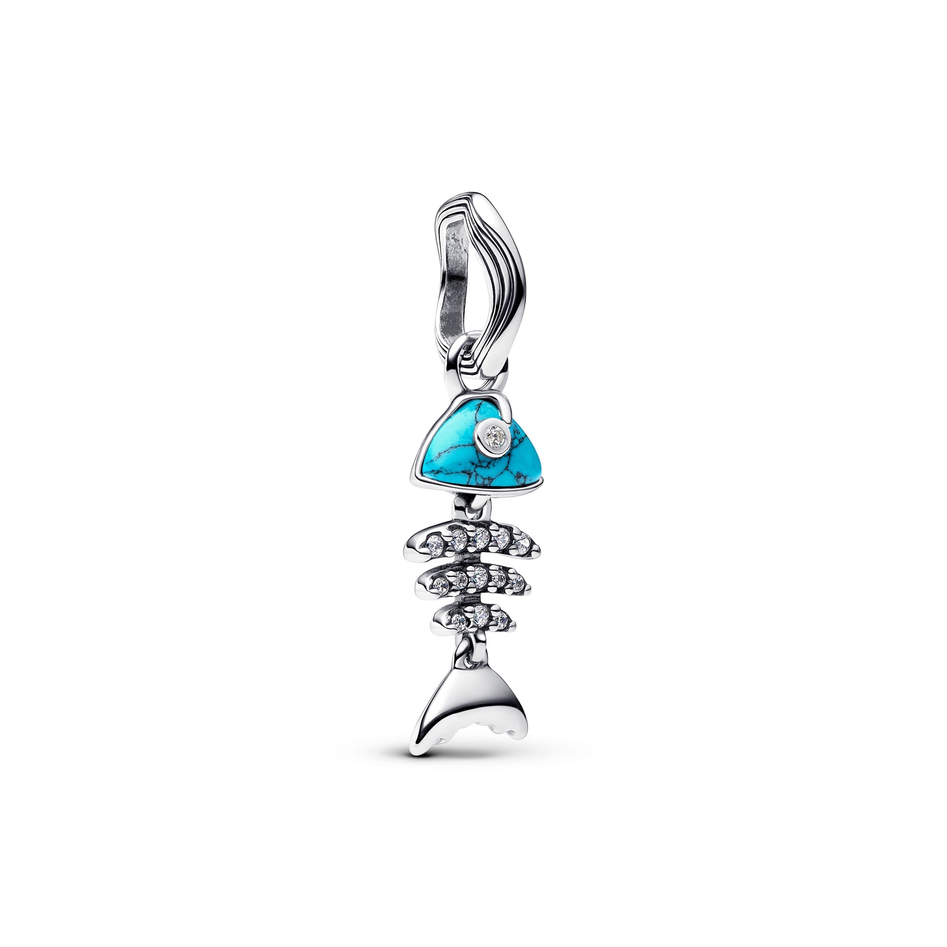 Pandora Turquoise-colored Fishbone Dangle Charm – Elegant Gift Jewelry Set
