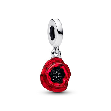 Pandora Red Flower Dangle Charm – Elegant Gift Jewelry Set