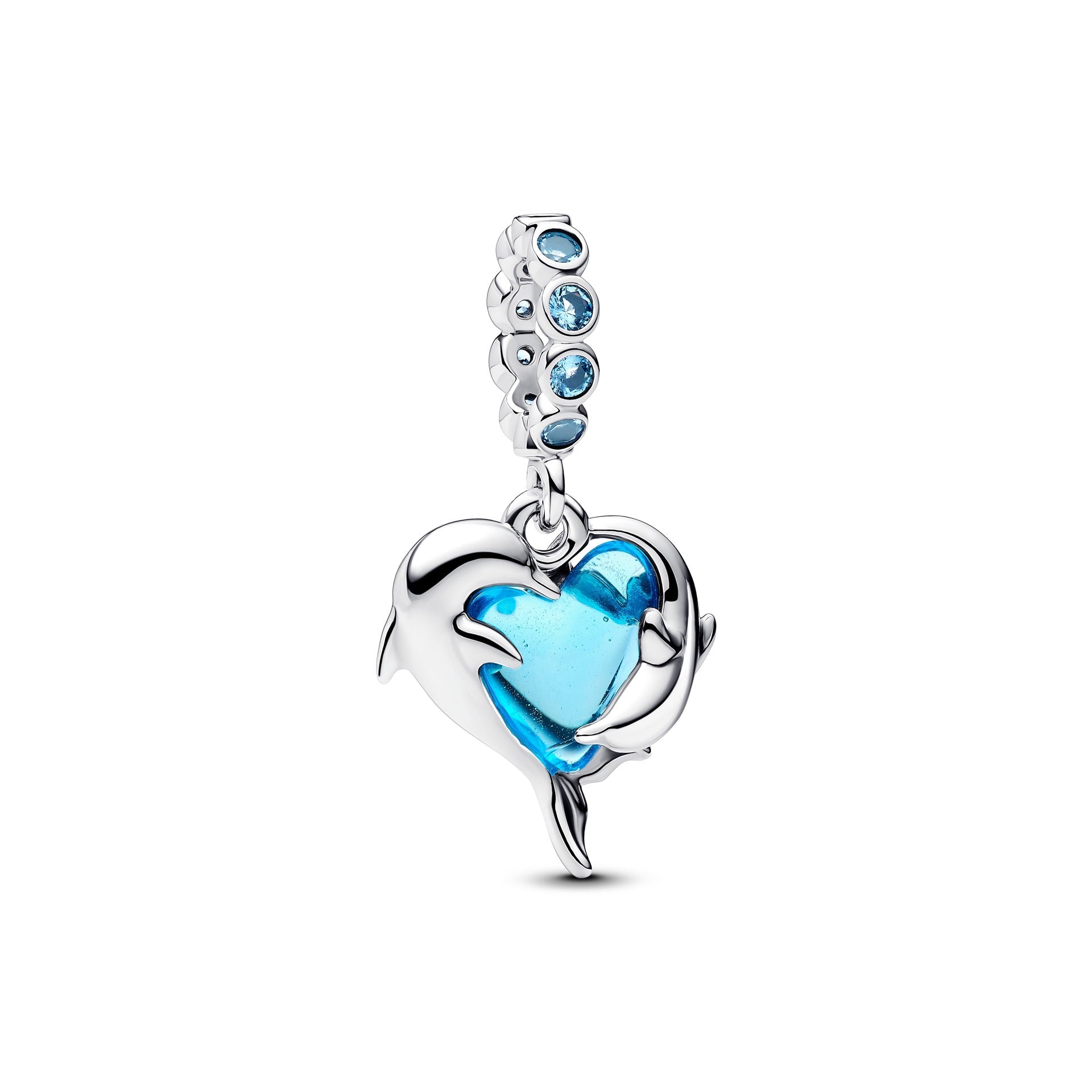 Pandora Blue Murano Glass Dolphins Dangle Charm – Elegant Gift Jewelry Set