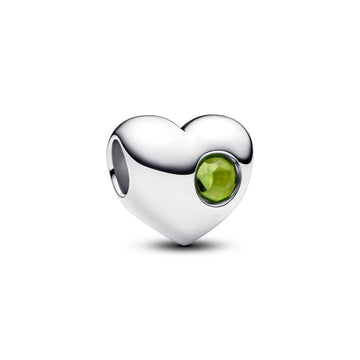Pandora Engravable Spring Green Stone Heart Charm – Elegant Gift Jewelry Set