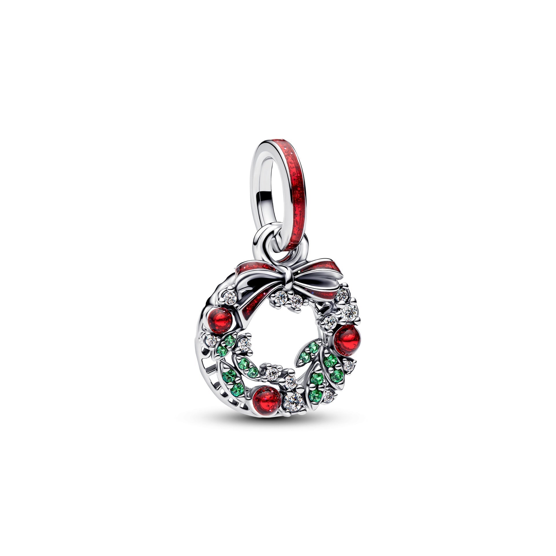 Pandora Holiday Wreath Double Dangle Charm – Elegant Gift Jewelry Set