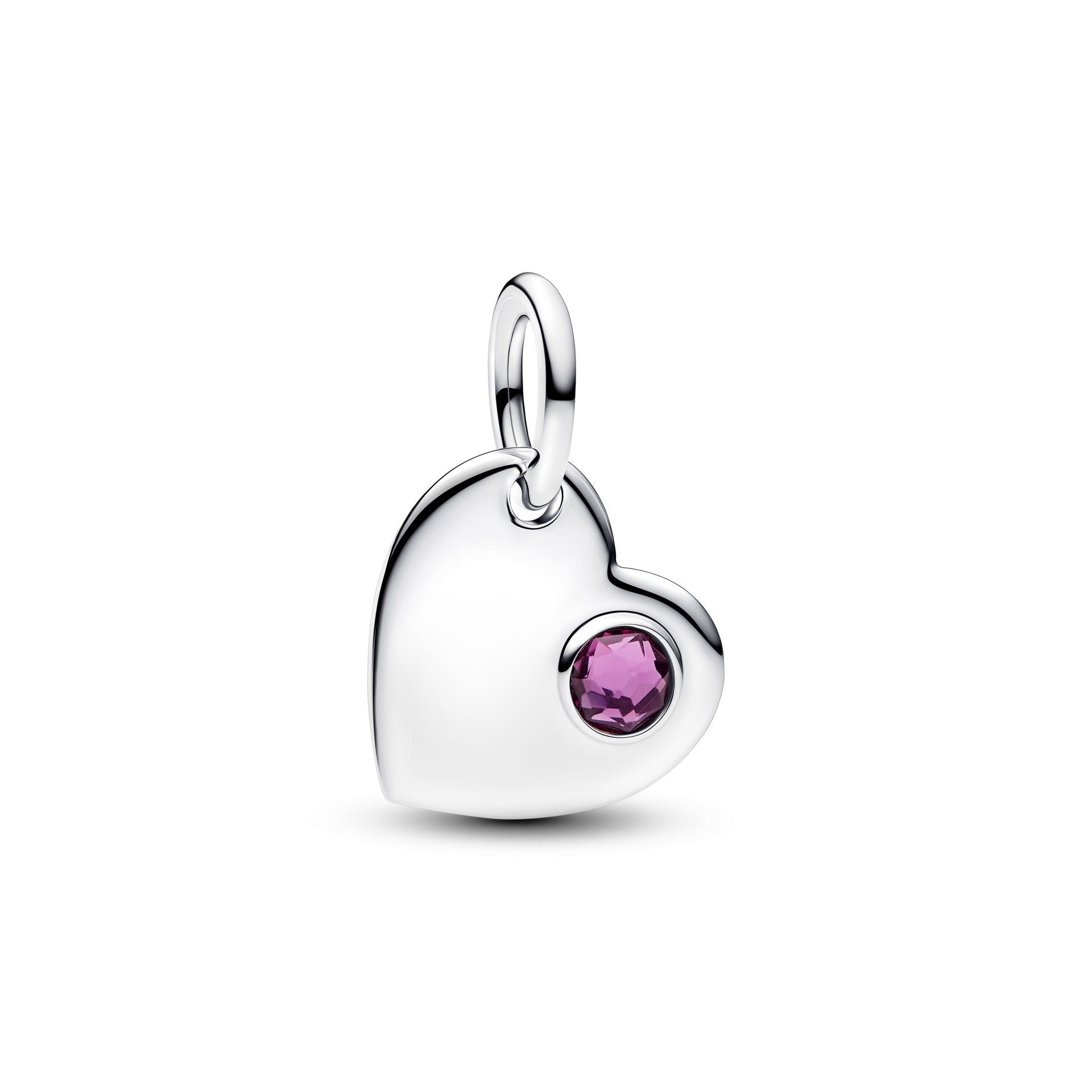 Pandora Engravable Heart Purple Stone Dangle Charm – Elegant Gift Jewelry Set