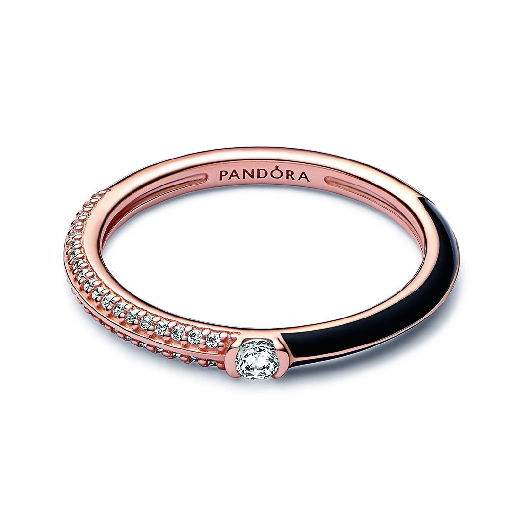 Pandora ME Pavé & Black Dual Ring – Elegant Gift Jewelry Set
