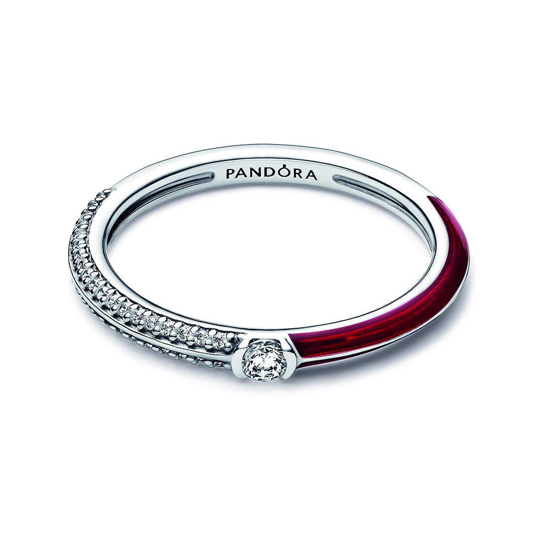 Pandora ME Pavé & Red Dual Ring – Elegant Gift Jewelry Set