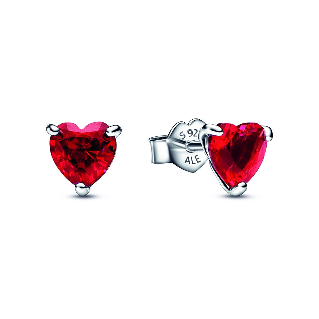 Red Heart Stud Earrings – Elegant Gift Jewelry Set