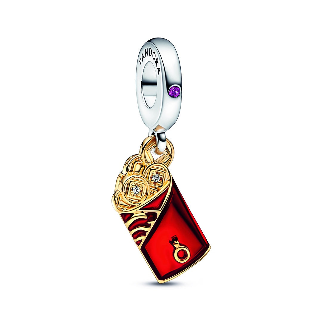 Two-tone Red Envelope Dangle Charm – Elegant Gift Jewelry Set