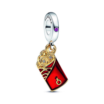 Two-tone Red Envelope Dangle Charm – Elegant Gift Jewelry Set
