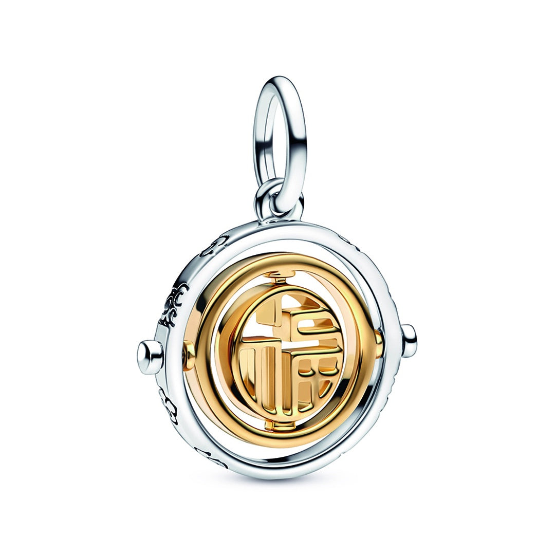 Two-tone Fú Spinning Dangle Charm – Elegant Gift Jewelry Set