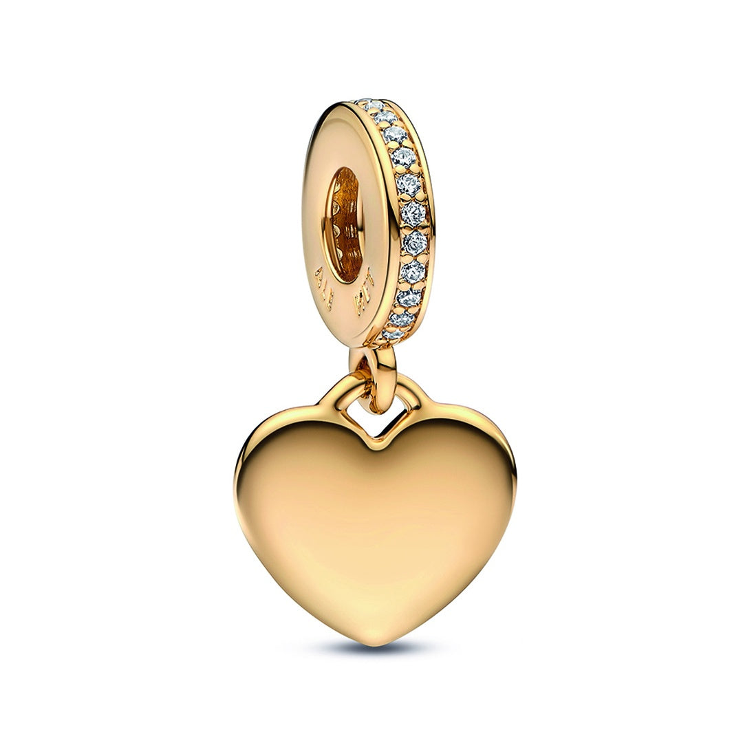 Engravable Heart Tag Dangle Charm – Elegant Gift Jewelry Set