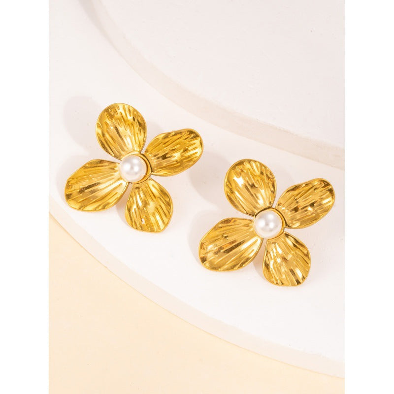 Women's Fashion Retro Temperament Petals Ornament Suit High-end Simple All-match