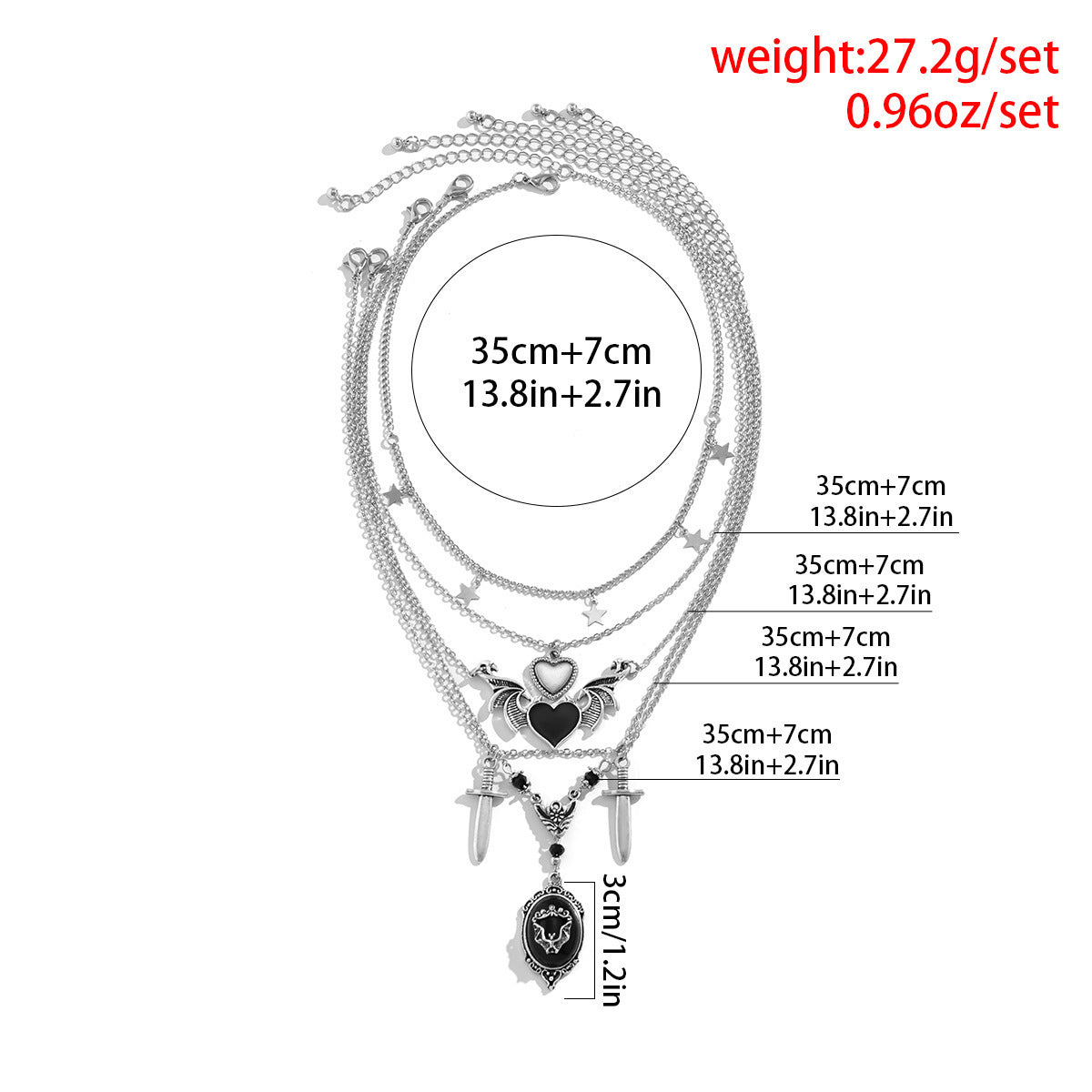 Metal Light Luxury High-grade Sense Necklace And Earrings Suite