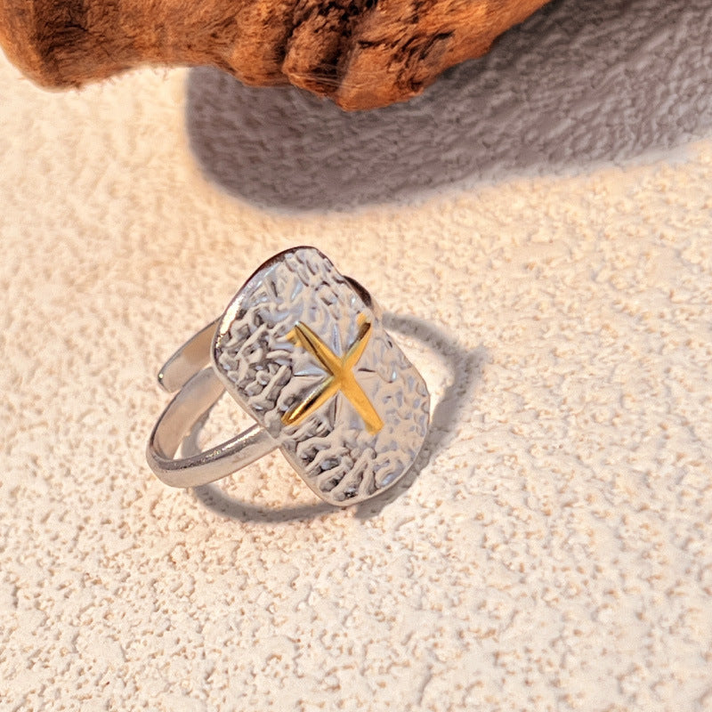 Stainless Steel Ring Does Not Fade Light Luxury Minority Design Ring Ornament