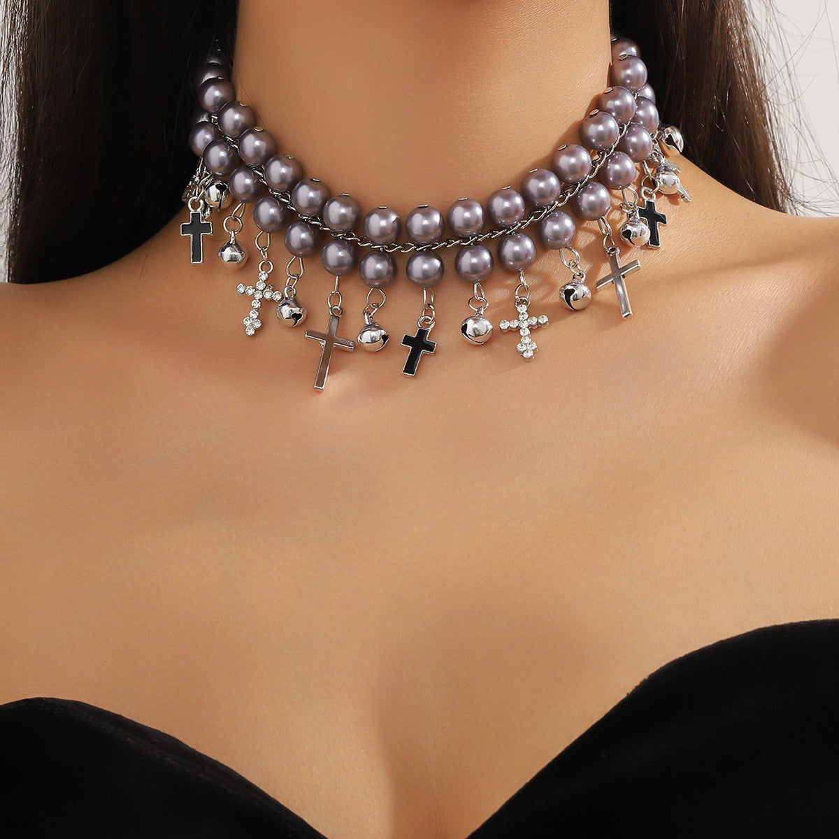 Metal Light Luxury High-grade Sense Necklace And Earrings Suite