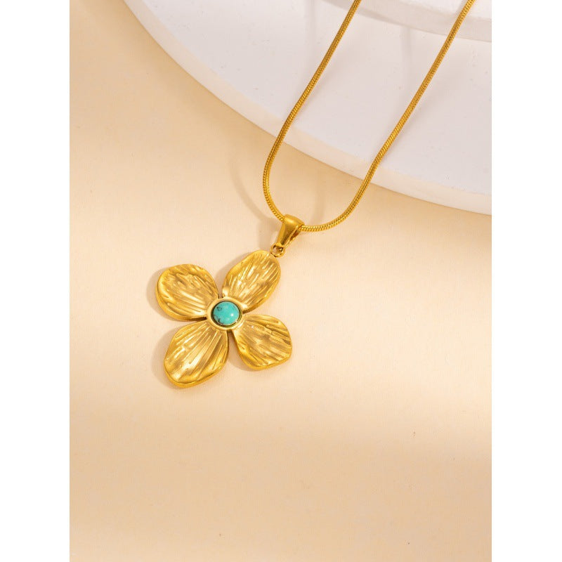 Women's Fashion Retro Temperament Petals Ornament Suit High-end Simple All-match