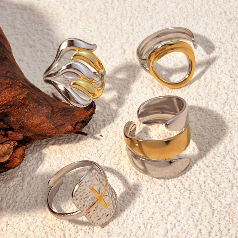 Stainless Steel Ring Does Not Fade Light Luxury Minority Design Ring Ornament