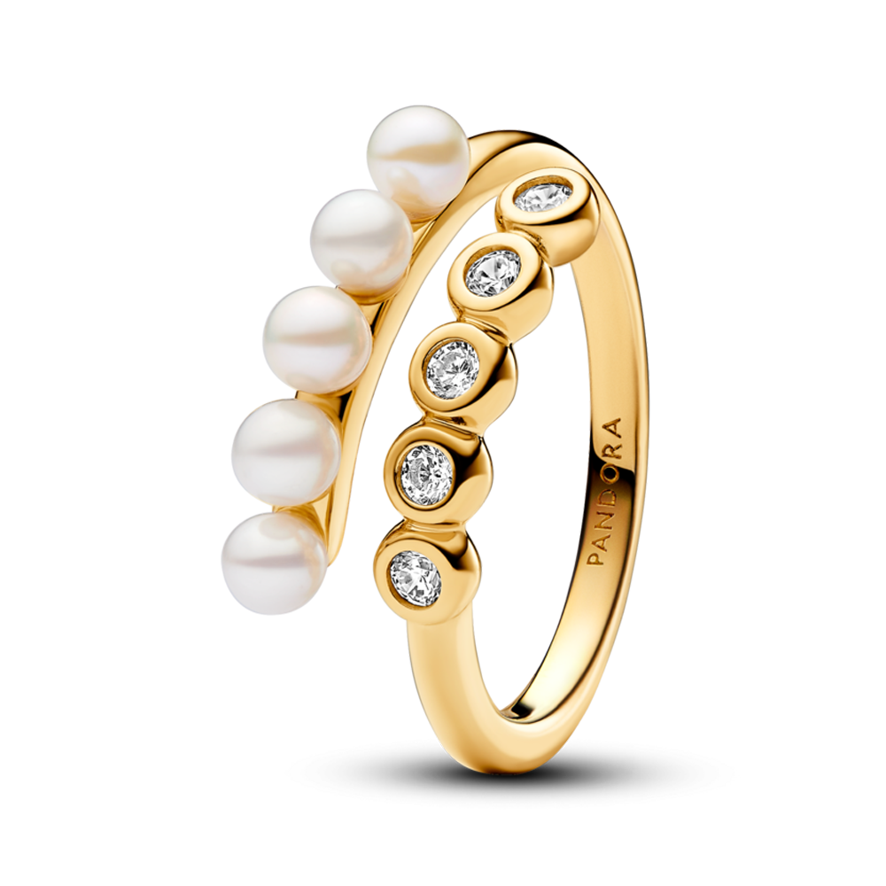 Treated Freshwater Cultured Pearls & Stones Open Ring – Elegant Gift Jewelry Set
