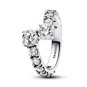Pandora Sparkling Overlapping Band Ring – Elegant Gift Jewelry Set