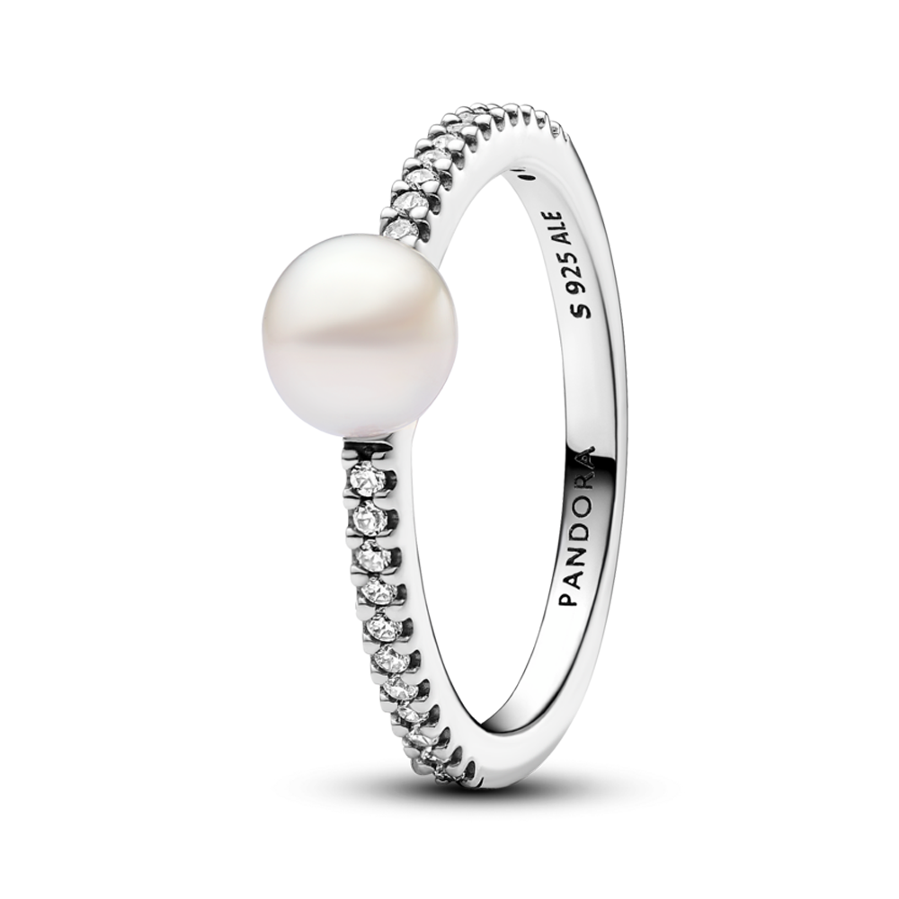 Treated Freshwater Cultured Pearl & Pavé Ring – Elegant Gift Jewelry Set