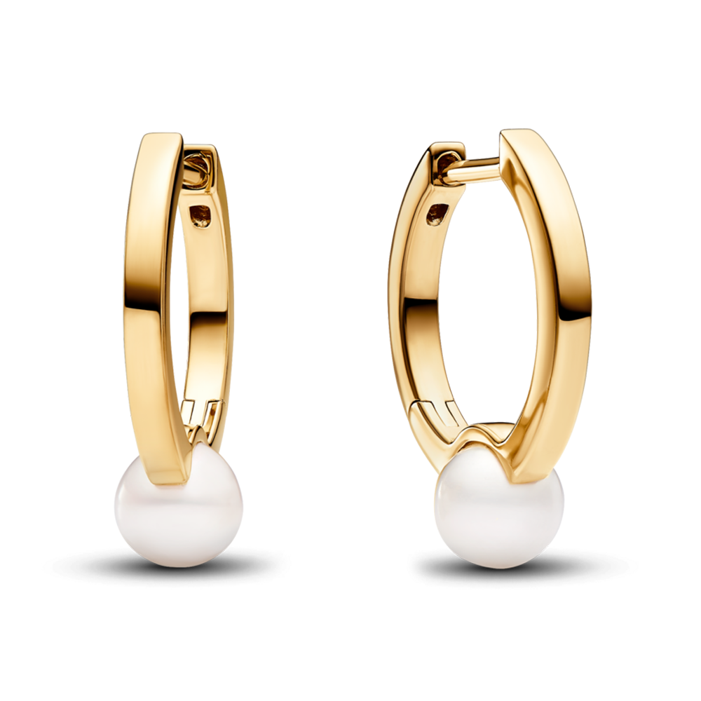 Treated Freshwater Cultured Pearl Hoop Earrings – Elegant Gift Jewelry Set