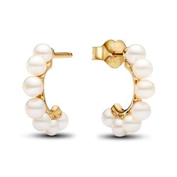 Treated Freshwater Cultured Pearls Open Hoop Earrings – Elegant Gift Jewelry Set