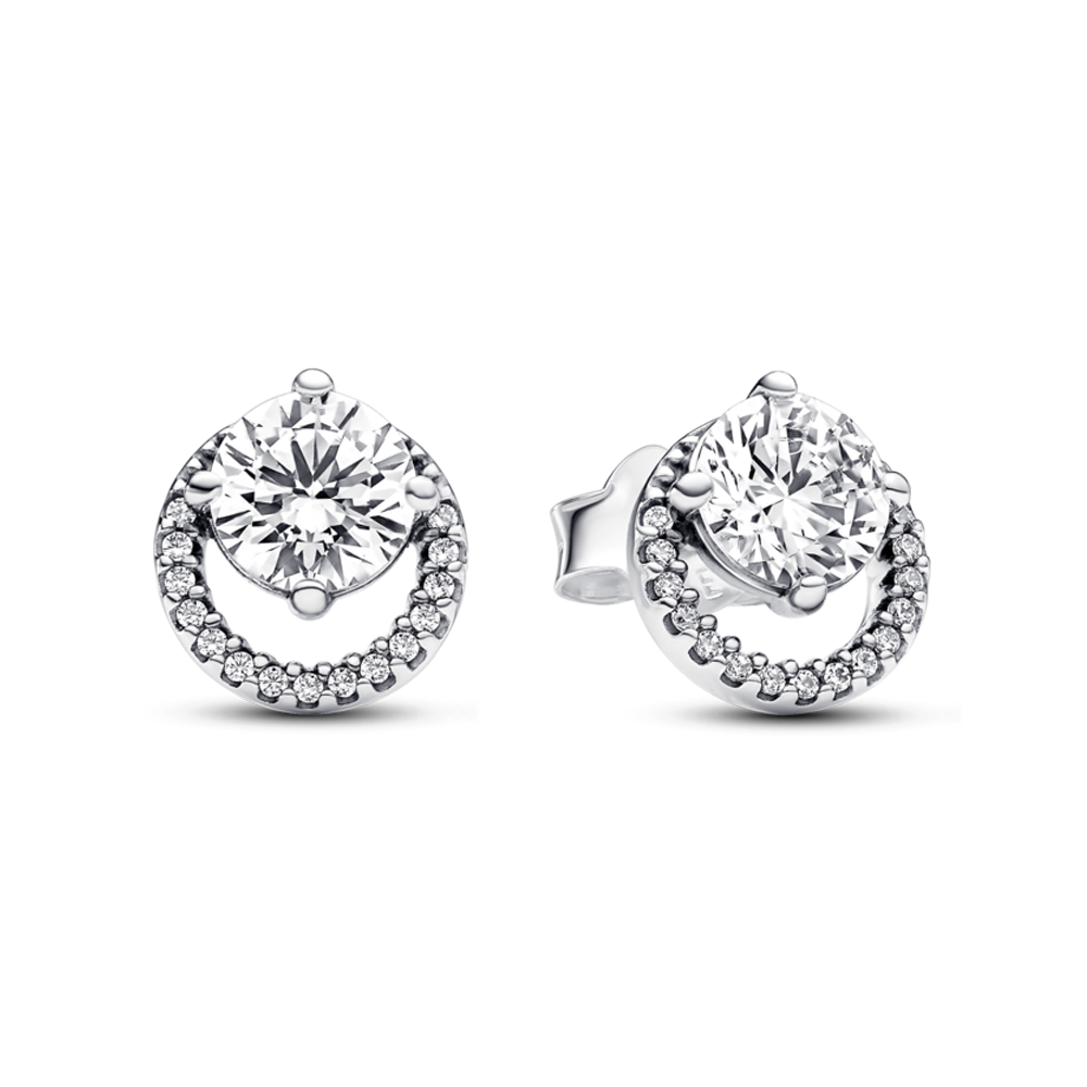Sparkling Round Halo Stud Earrings – Elegant Gift Jewelry Set