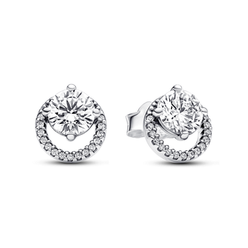 Sparkling Round Halo Stud Earrings – Elegant Gift Jewelry Set