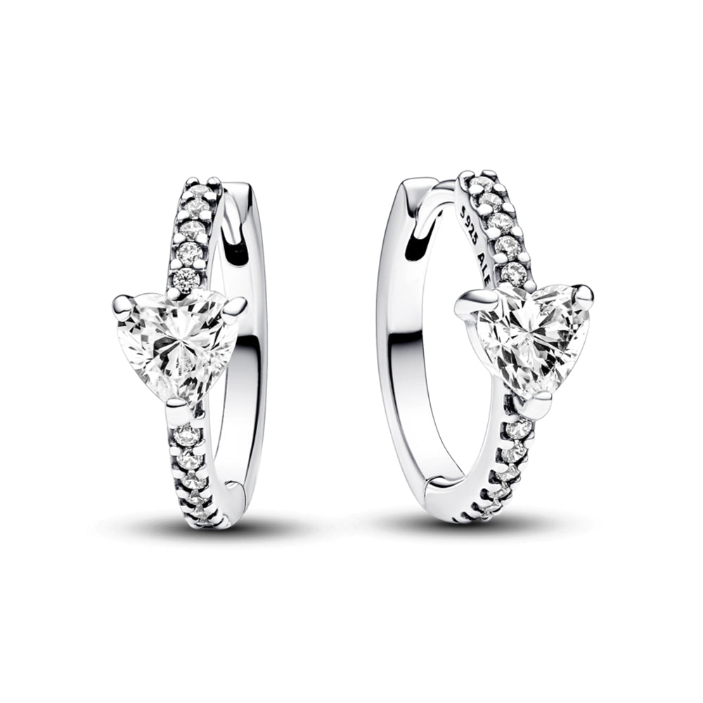 Sparkling Heart Hoop Earrings – Elegant Gift Jewelry Set