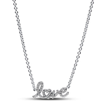 Sparkling Handwritten Love Collier Necklace – Elegant Gift Jewelry Set