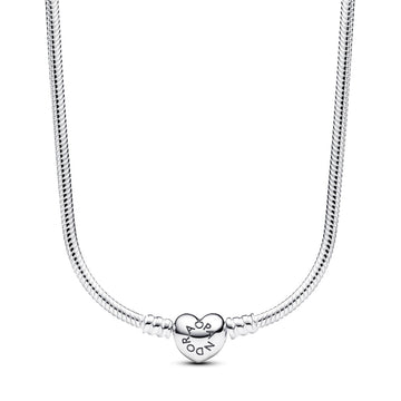 Pandora Moments Heart Clasp Snake Chain Necklace – Elegant Gift Jewelry Set