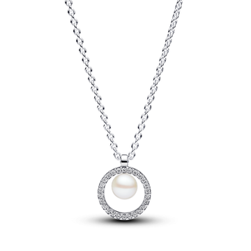 Treated Freshwater Cultured Pearl & Pavé Collier Necklace – Elegant Gift Jewelry Set