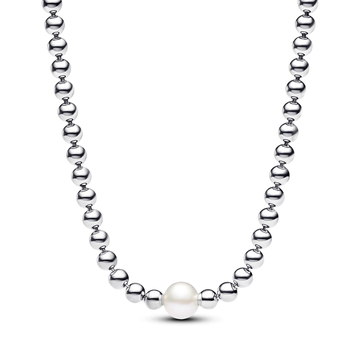 Treated Freshwater Cultured Pearl & Beads Collier Necklace – Elegant Gift Jewelry Set