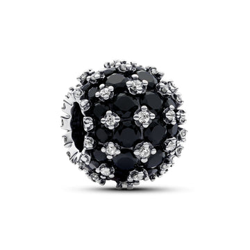 Sparkling Pavé Round Black Charm – Elegant Gift Jewelry Set