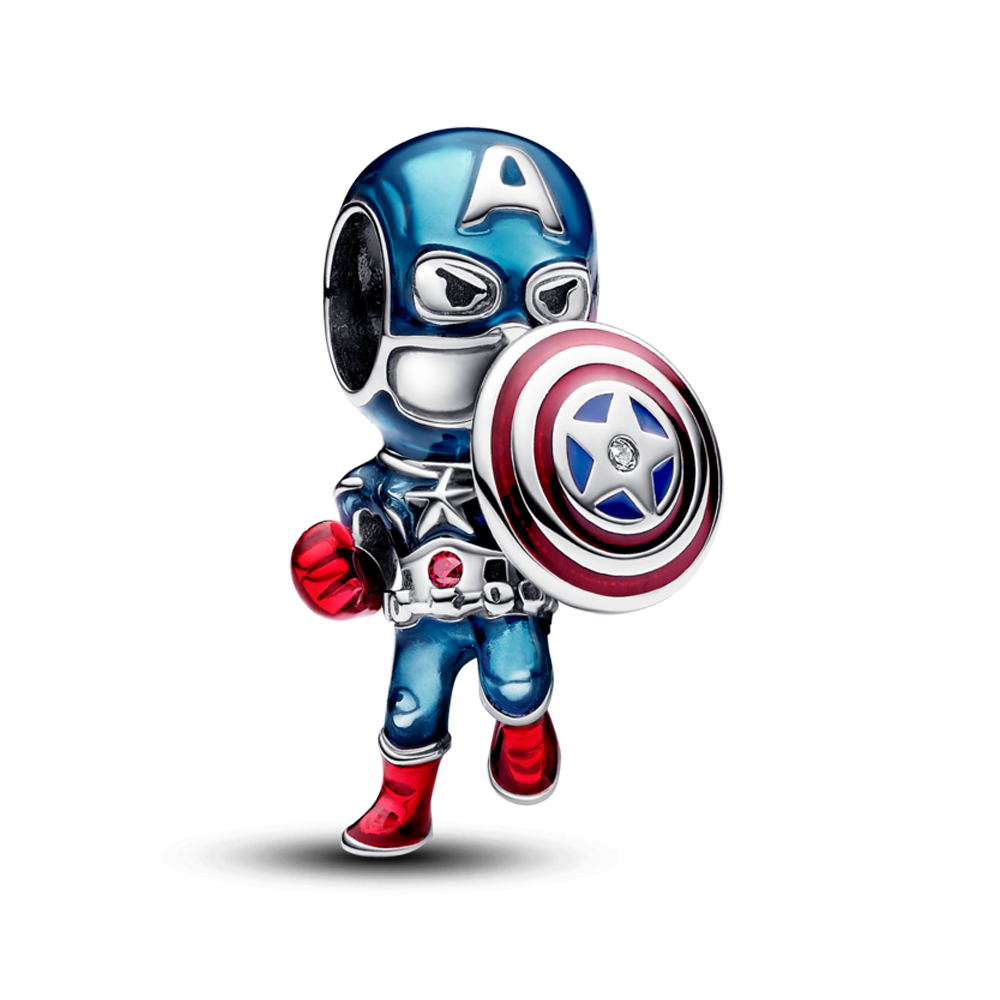 Pandora Marvel The Avengers Captain America Charm – Elegant Gift Jewelry Set