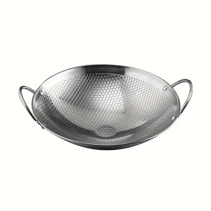 Glamorous Fati Stainless Steel Honeycomb Non-Stick Skillet 29cm